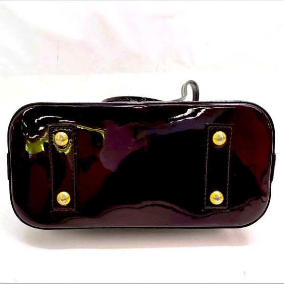 Auth Louis Vuitton Purple Amarante Monogram Vernis Leather BB Alma 2way Satchel - Picture 3 of 8